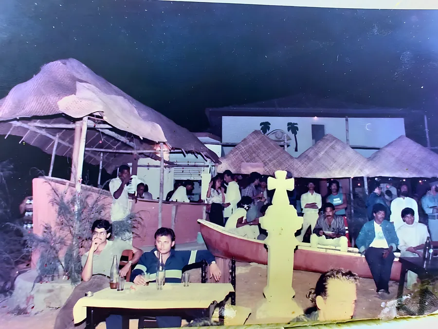 The Flying Dolphin on a full night. The boat and the wayside cross are still there.